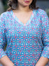 Women Plus Size Blue Pure Cotton Kurta Set With Dupatta